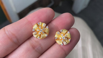 Boucles d'oreilles florales en tissu 6383