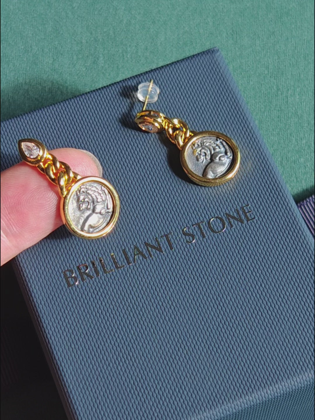 Boucles d'oreilles pièces de lion romaines 5980