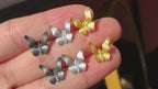 Boucles d'oreilles papillon élément en tissu 6237