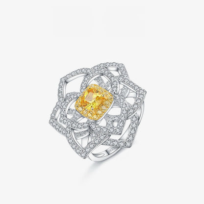 Bague de mariage florale citrine rose R220