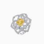 Bague de mariage florale citrine rose R220