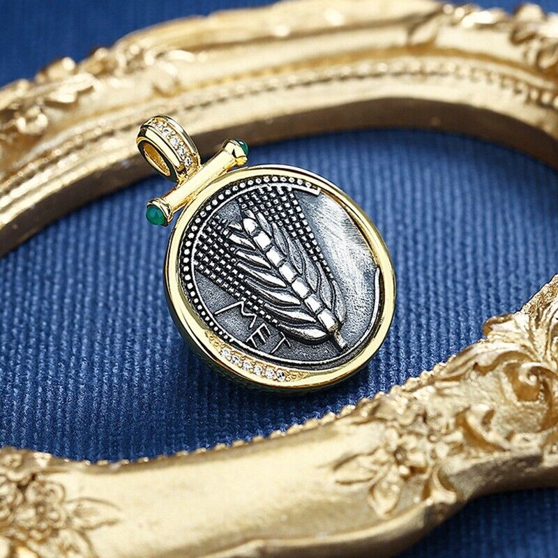 Pendentif pièce de monnaie romaine oreille de blé N1021