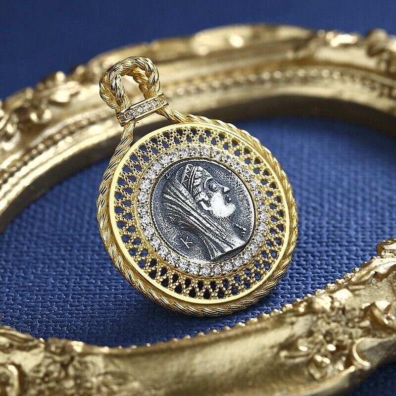Pendentif pièce de monnaie grecque Arsinoe II N1001