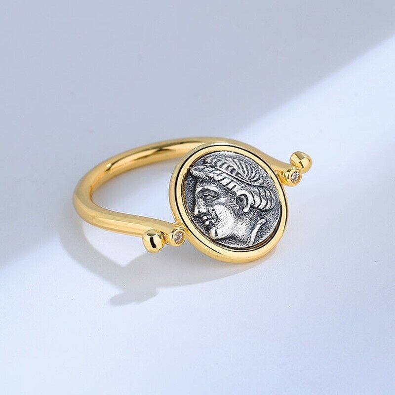 Bague de pièce de monnaie grecque Aphrodite R1039