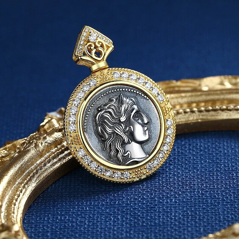 Pendentif Halo de pièce de monnaie romaine Apollo N1019