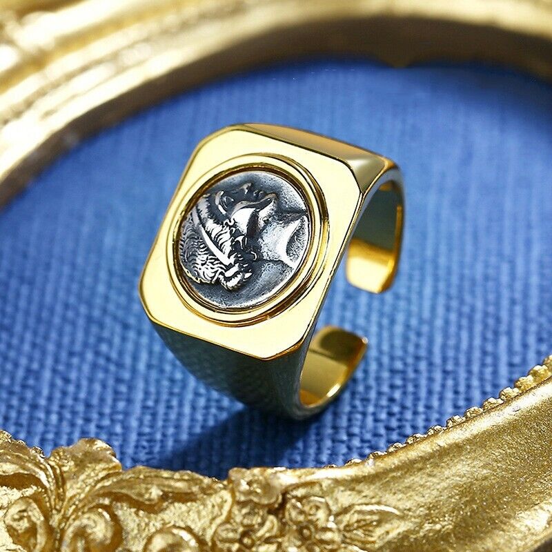 Amazon Worrior Bague pièce de monnaie grecque R1020
