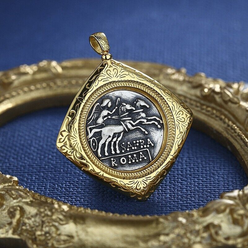 Pendentif en filigrane de pièce de monnaie romaine N1011