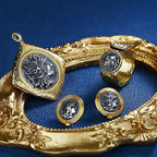 Bague large pièce de monnaie romaine battue R1004