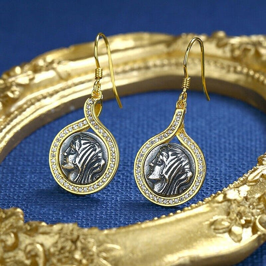 Boucles d'oreilles pièce de monnaie grecque Felicistes E1074