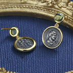 Boucles d'oreilles pièce de monnaie romaine d'Hadrien E1027