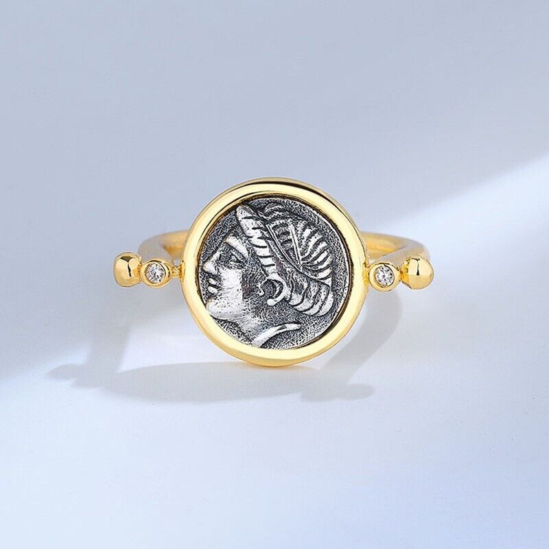 Bague de pièce de monnaie grecque Aphrodite R1039