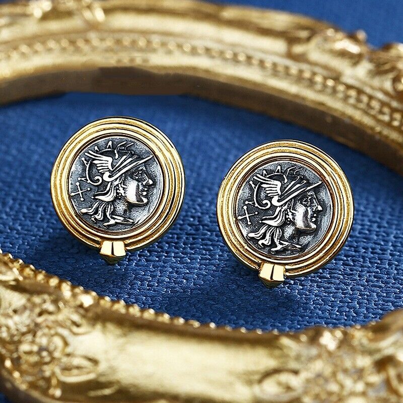Boucles d'oreilles réplique de pièces de monnaie romaines E1006