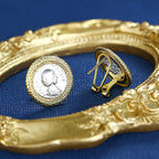 Boucles d'oreilles en pièces de monnaie grecques Poséidon E1055