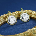 Boucles d'oreilles pièces de monnaie romaines rotatives E1066