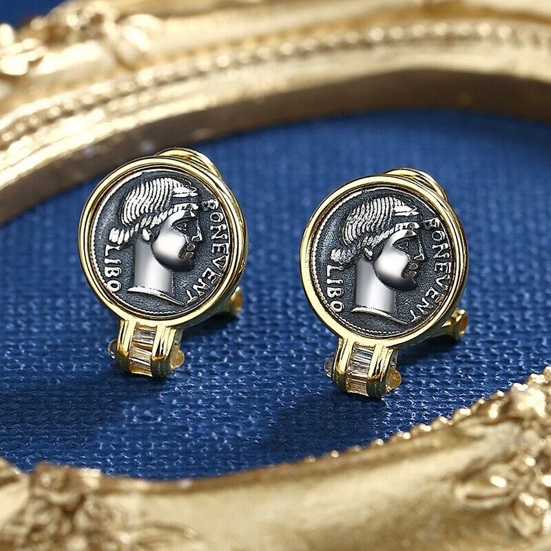 Boucles d'oreilles en pièces de monnaie romaines Denarius Scribon E1047