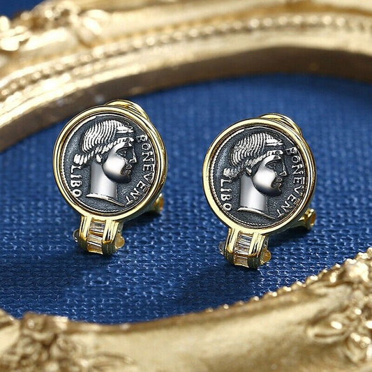 Boucles d'oreilles en pièces de monnaie romaines Denarius Scribon E1047