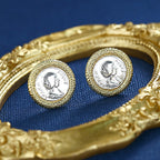 Boucles d'oreilles en pièces de monnaie grecques Poséidon E1055