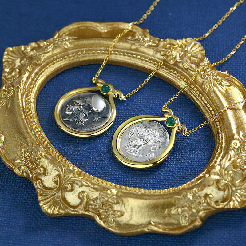 Collier de pièces de monnaie grecques Athéna N1033