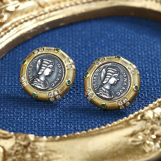 Boucles d'oreilles en pièces de monnaie romaines Julia Domna E1005