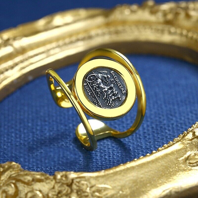 Bague pièce de monnaie grecque Felicistes R1051
