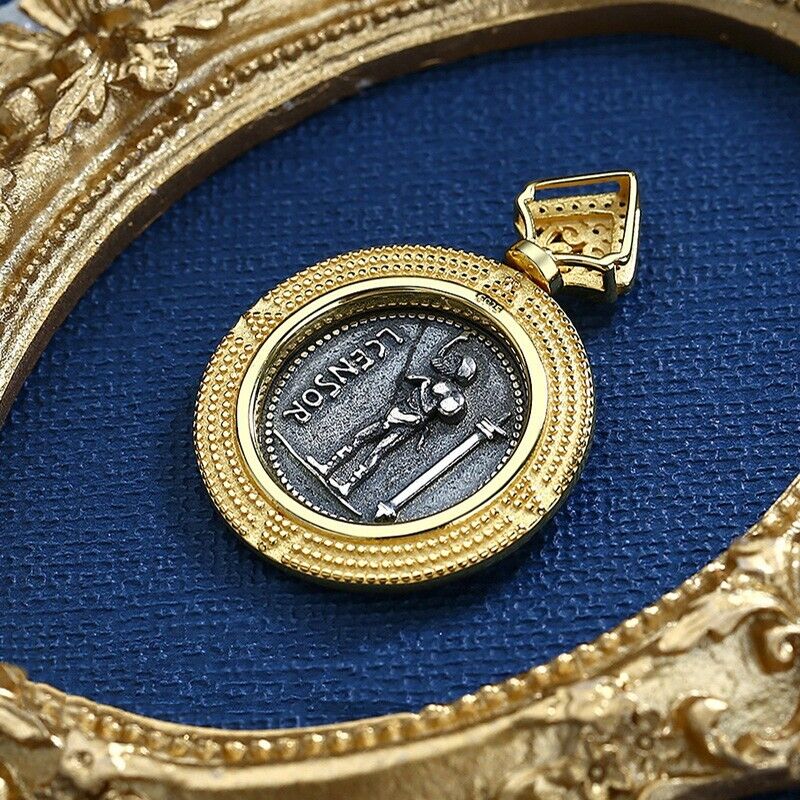 Pendentif Halo de pièce de monnaie romaine Apollo N1019