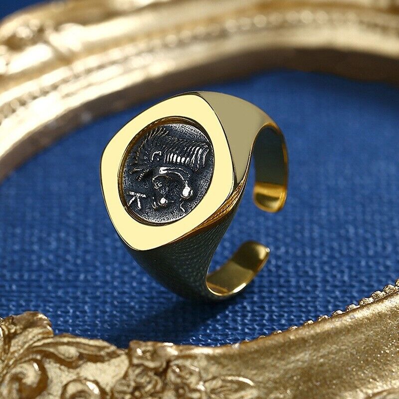 Bague Losange Pièce Lion et Sanglier R1044