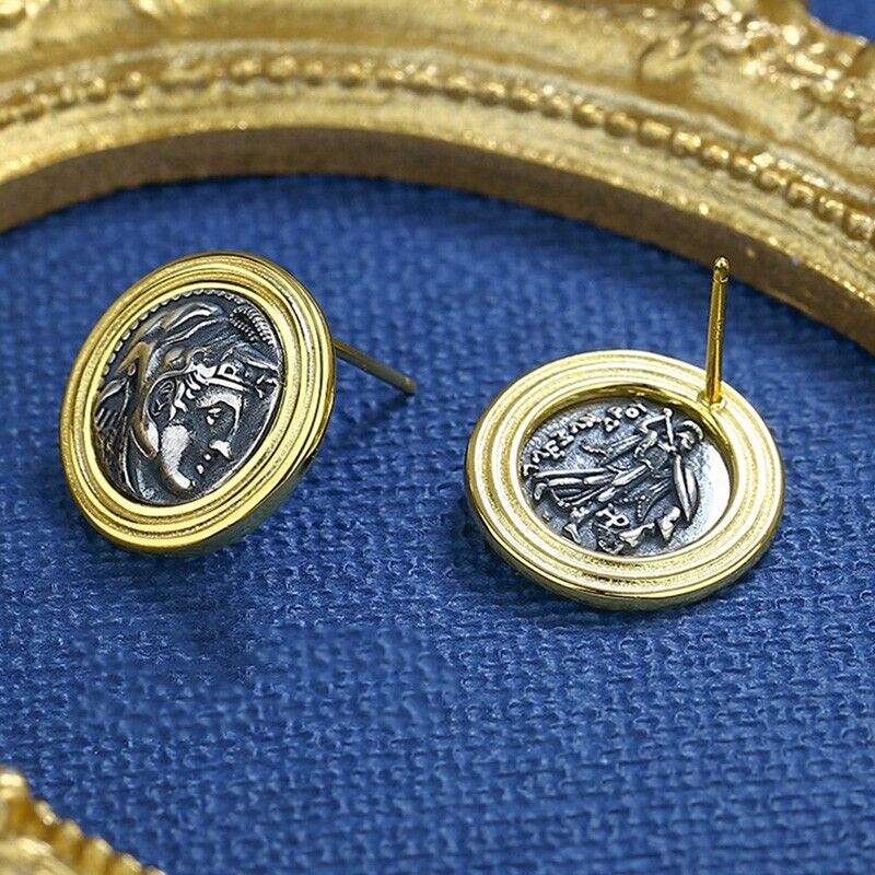 Boucles d'oreilles pièces de monnaie Alexandre Macédoine E1072