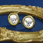 Boucles d'oreilles en forme de pièce de monnaie romaine, aigle de mer, E1022
