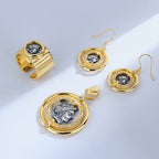 Boucles d'oreilles en pièces de monnaie grecques Héra E1037