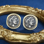 Boucles d'oreilles pièce de monnaie grecque Zeus E1004
