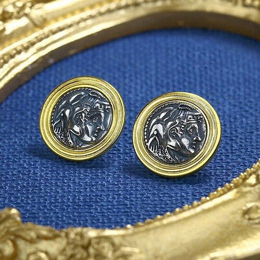 Boucles d'oreilles pièces de monnaie Alexandre Macédoine E1072