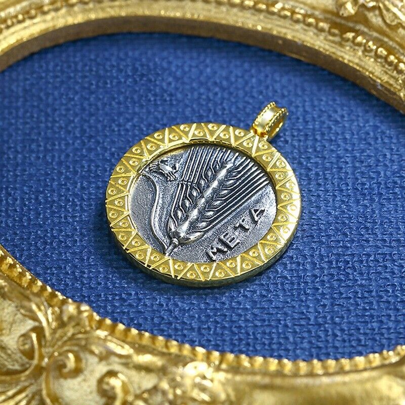 Pendentif à motifs de pièces de monnaie grecques Demeter N1030