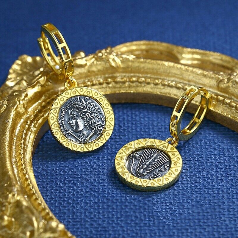 Boucles d'oreilles pièces de monnaie romaines Santu E1050
