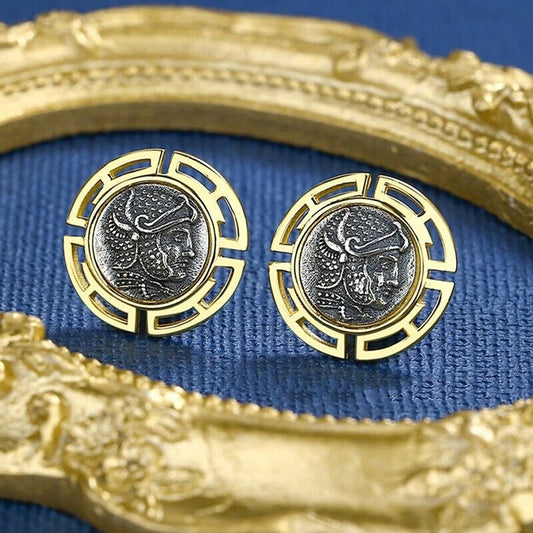 Boucles d'oreilles en pièces de monnaie romaines séleucides E1052