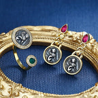 Boucles d'oreilles en pièces de monnaie grecques Sphinx E1031