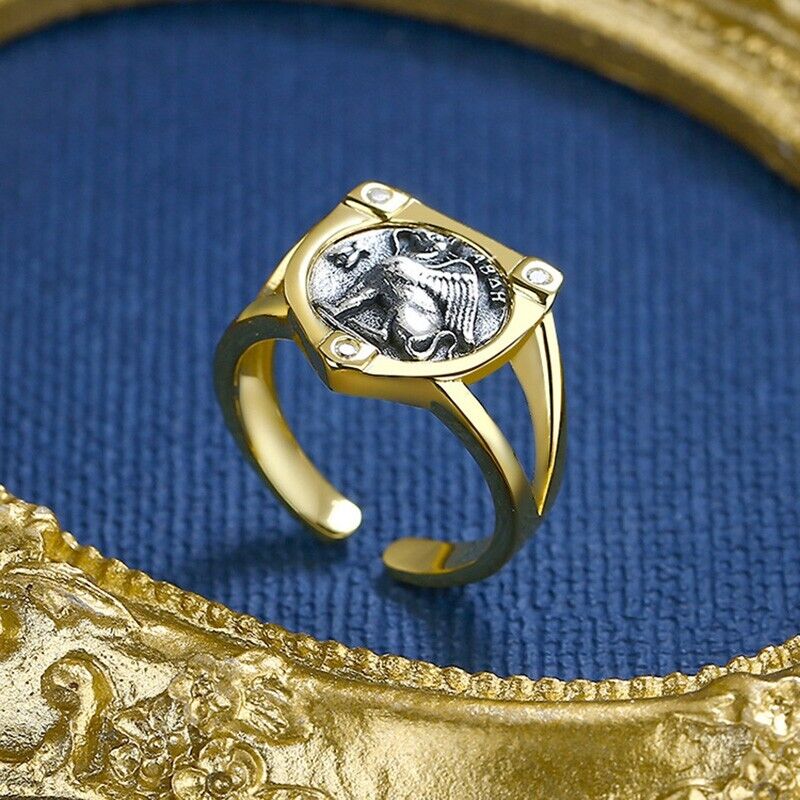 Griffin Hercules Bague de pièce de monnaie grecque R1053