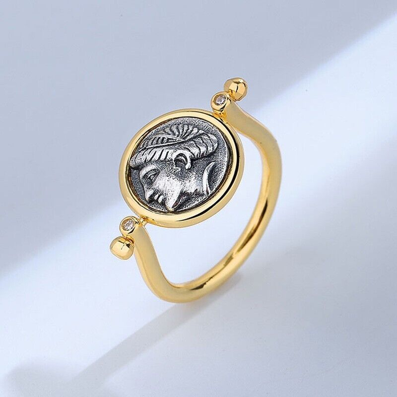 Bague de pièce de monnaie grecque Aphrodite R1039