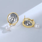 Boucles d'oreilles en pièces de monnaie grecques Ephesus Bee E1039
