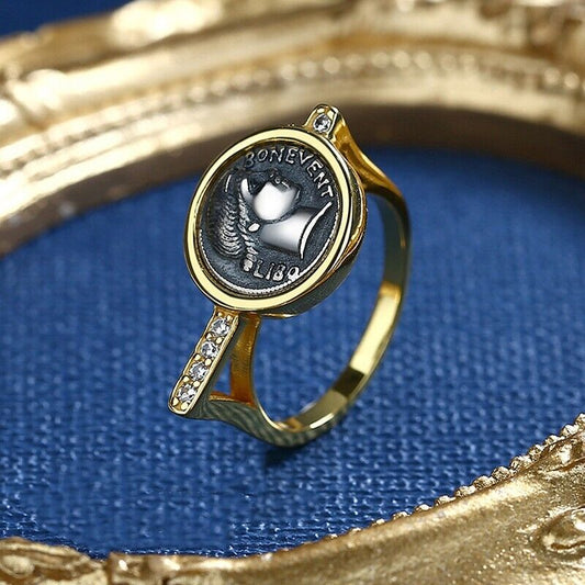 Bague réplique de pièce de monnaie romaine R1031