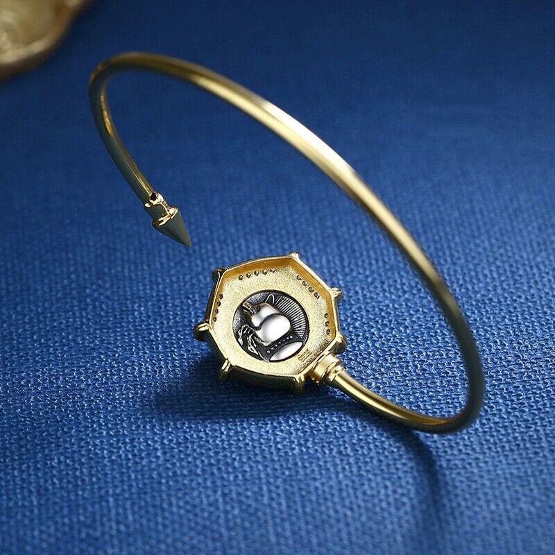 Bracelet jonc lion rugissant D1009