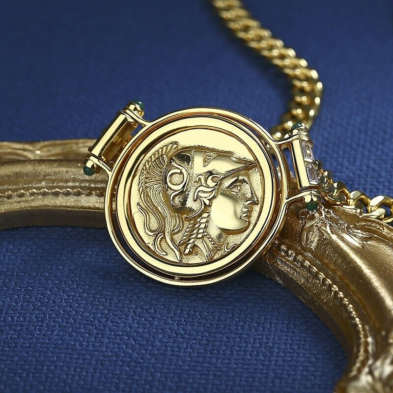Collier de pièces de monnaie grecques Athéna N1009