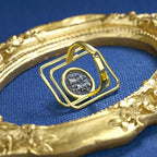 Anneau de pièce de monnaie romain filaire double carré R1067