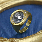 Bague épaisse de pièce de monnaie grecque Dionysos R1071