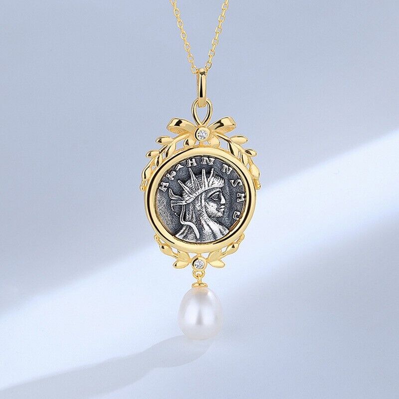 Pendentif réplique de pièce de monnaie romaine de divinité grecque N1022