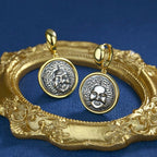Boucles d'oreilles en pièces de monnaie grecques souriantes Apollo E1035