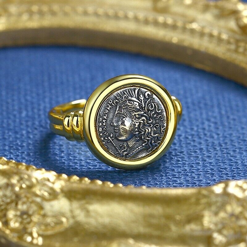 Bague de pièce de monnaie réplique grecque Demeter R1034
