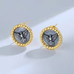 Boucles d'oreilles en pièces de monnaie grecques, aigle de mer, E1040
