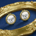Boucles d'oreilles en forme de pièce de monnaie romaine, aigle de mer, E1022