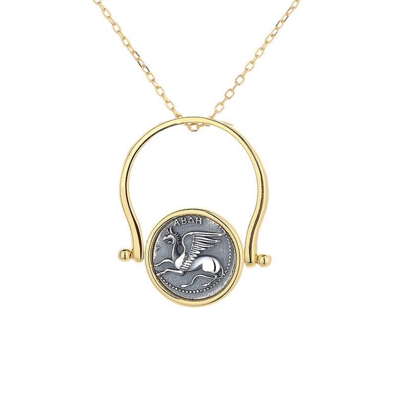 Gryphon Dauphin Grec Coin Flip Pendentif N1031