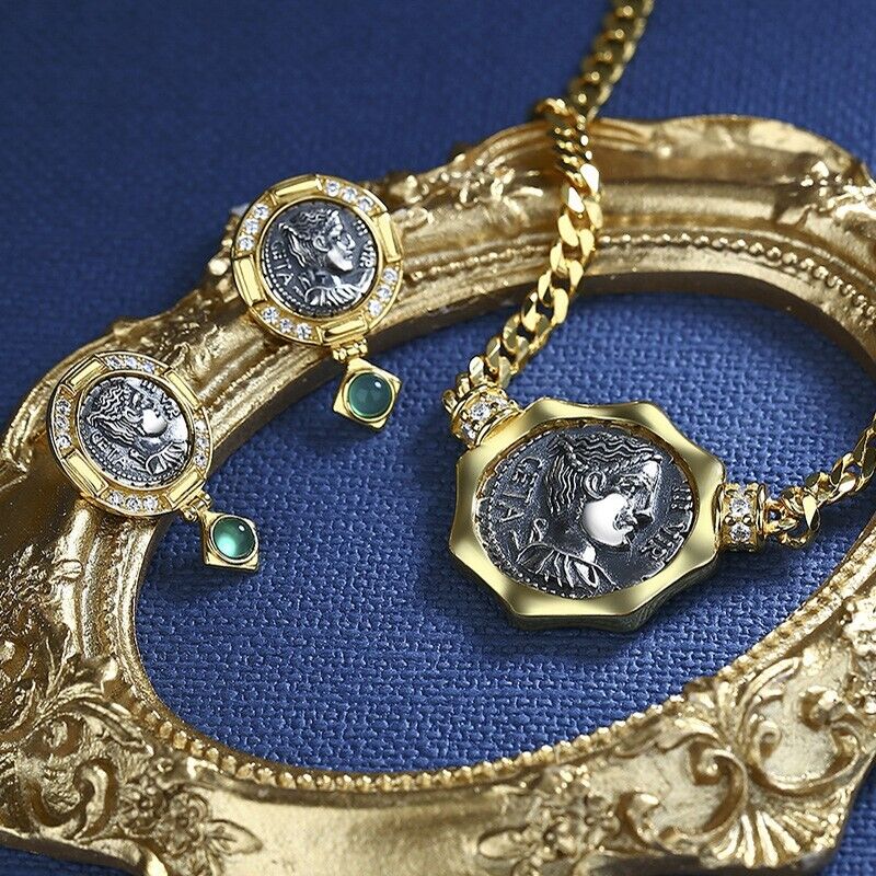 Collier réplique de pièce de monnaie romaine Diana N1017